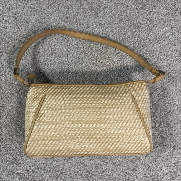 Vintage Y2K 90s Liz Claiborne Woven straw raffia Shoulder Bag – 6.5” x 11.5” – - Picture 2 of 10